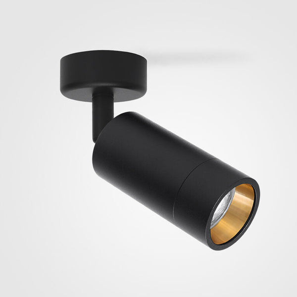 Surface Mounted Spot Light Black with Gold Baffle GU10