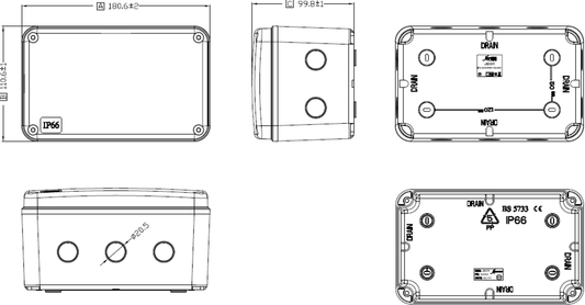 IP66 Outdoor Enclosure, large - Black