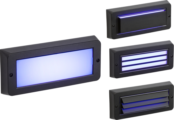 Blue LED Surface Mount Brick light - Black