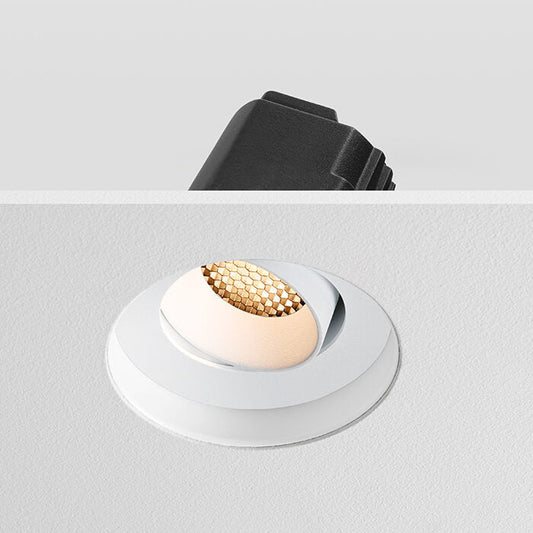 FORMA Honeycomb - Trimless Anti Glare Downlight Tilt, Mains Dimmable, White/White
