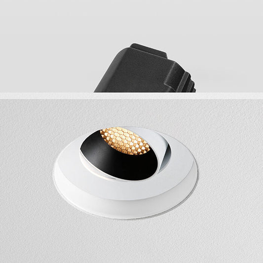 FORMA Honeycomb - Trimless Anti Glare Downlight Tilt, Mains Dimmable, White/Black