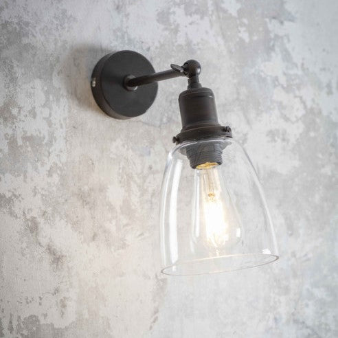 Hoxton Domed Wall Light - Antique Brass / Satin Nickel