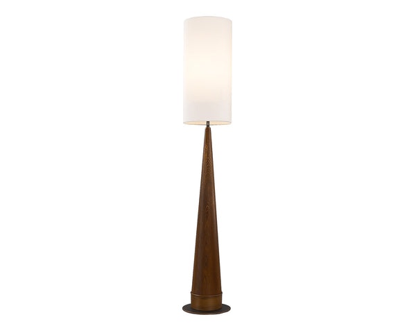 Velta Floor Lamp - Classic Brown Ash and Antique Bronze