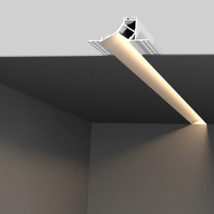 Wall Wash LED Profile 2m - Plaster-in PRO20P White 36 x 95mm