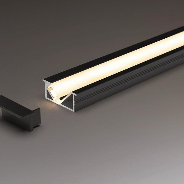Recessed LED Profile - Angled PRO6R Black 26 x 10.5mm
