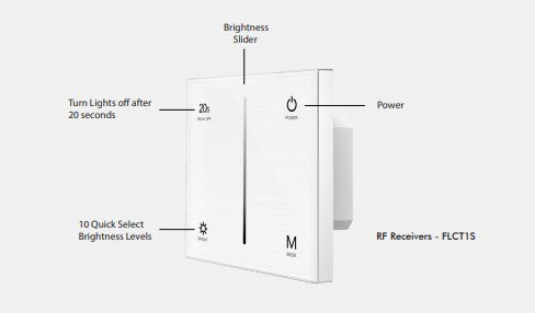 Single Zone - White Wall Touch Dimmer