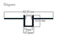 Plaster-in LED Profile - NANO PRON2P Silver 52 x 13mm
