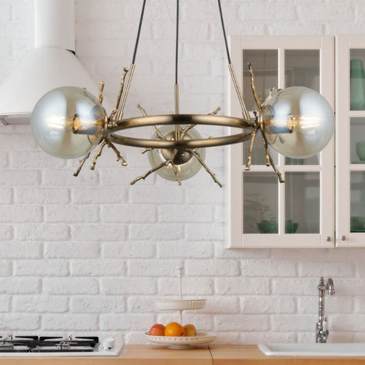Harvey 3 Light Pendant Satin Brass
