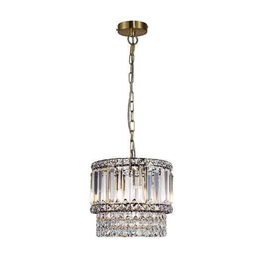 ISLA 3 Light Antique Brass with Crystal