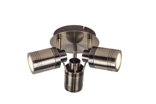 Luxo 3 Light Spotlight Antique Brass