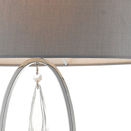 Markle Polished Chrome and Crystal Floor Lamp c/w Oval Shade