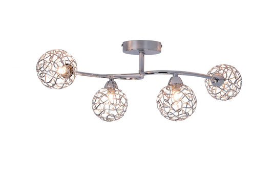 Ronda 4 Light Polished Chrome with Mesh Ball Shade