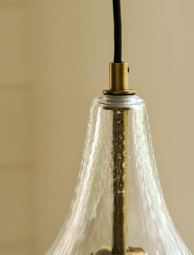 Dovecote Dimple Glass Pendant Light - Steel, Antique Bronze