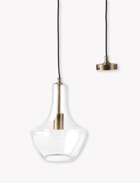 Dovecote Domed Glass Pendant Light - Steel, Antique Bronze