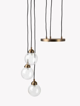 Everleigh Cluster Ceiling Light - Steel, Antique Brass