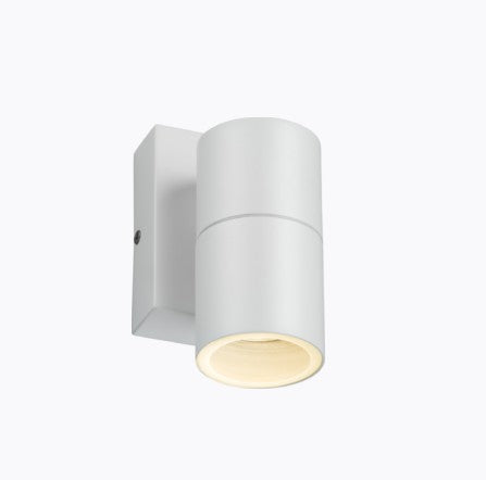 Fixed Single Wall Light with Photocell Sensor - White