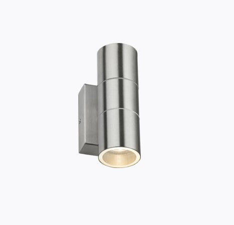 Up and Down Wall Light with Photocell Sensor - Brushed Chrome