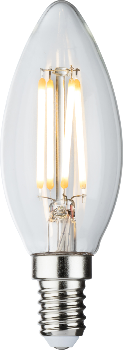 230V 4W LED SES Clear Candle Filament Lamp 2700K Dimmable SES