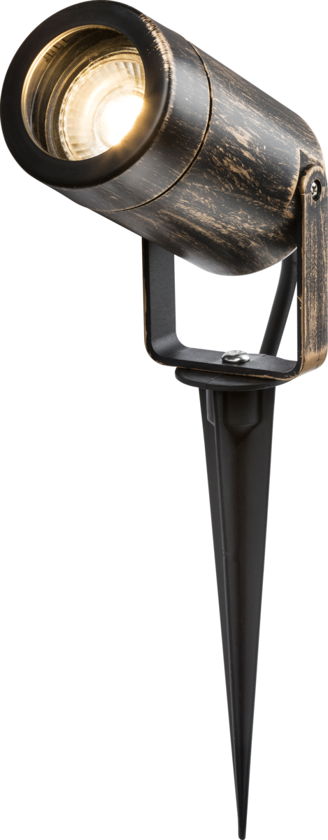 EAMON - 230V IP65 GU10 Polycarbonate Spike light - Brushed Brass
