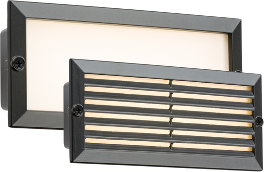 White LED Recessed Brick Light - Black Fascia