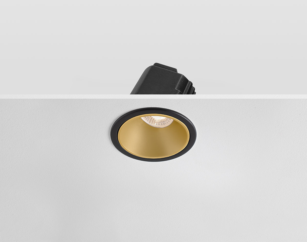 IRIS - Anti Glare Tiltable Downlight Modular, DALI, Black/Gold