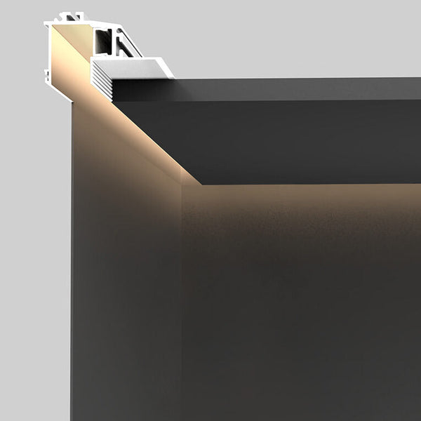 Cove LED Profile 2m - Plaster-in PRO15P White 38 x 62mm