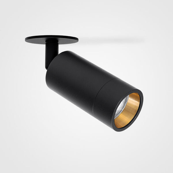 Recessed Spot Light Black with Gold Baffle GU10
