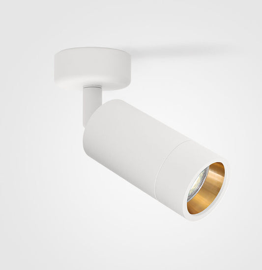 Surface Mounted Spot Light White with Gold Baffle GU10