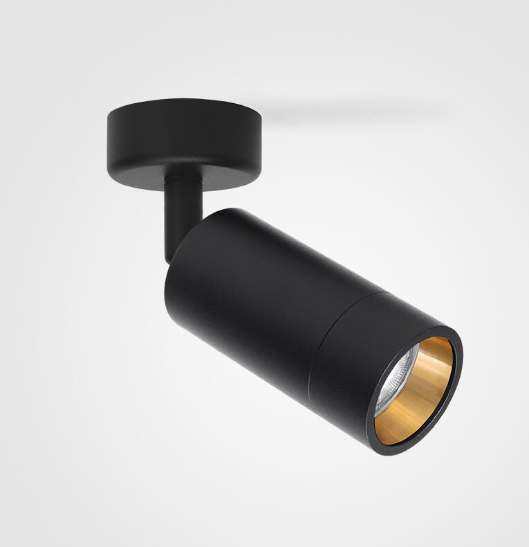 Surface Mounted Spot Light Black with Gold Baffle GU10