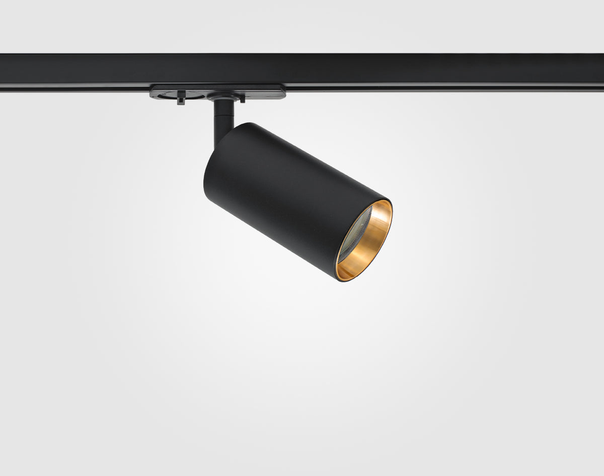 GU10 Shooter Single Circuit, Black / Gold Baffle