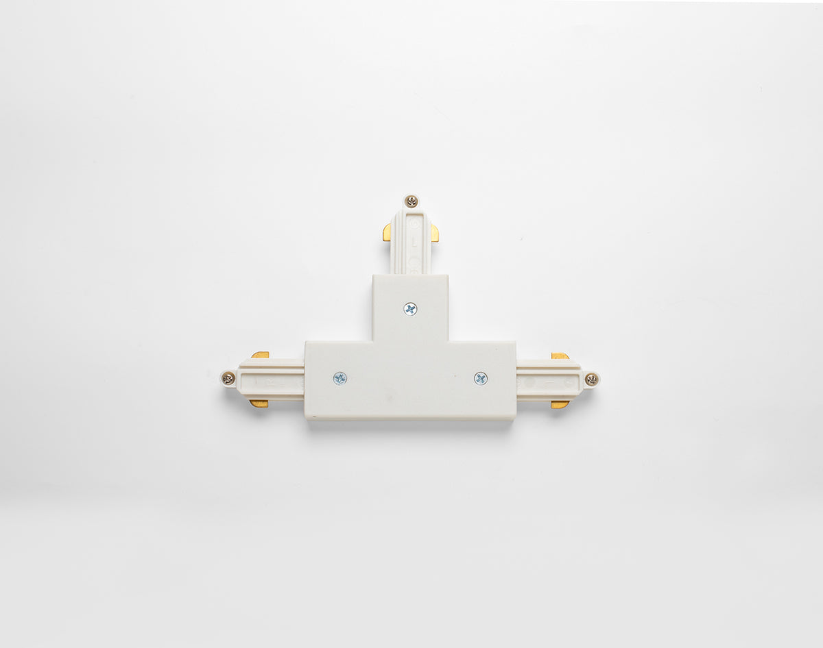 T-Connector Earth Inside Left in WHITE for Single Circuit Track