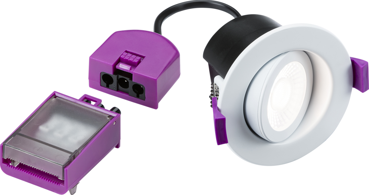 SpektroLED Evo Tilt - Fire Rated IP65 Downlight with 2 x Wattage and 4 x CCT