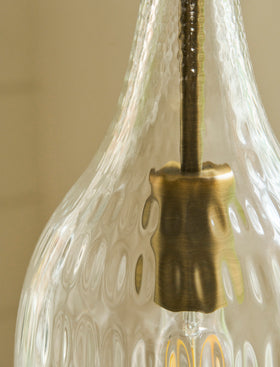 Dovecote Dimple Glass Pendant Light - Steel, Antique Bronze