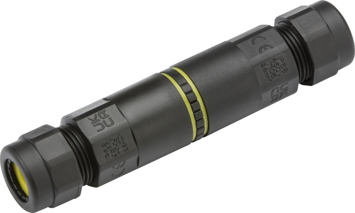 IP68 24A Weatherproof Inline Connector with lever terminals (3 Pole)
