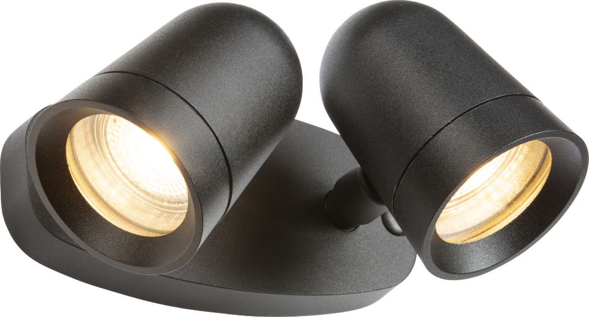 Neso IP54 GU10 Twin Security Spotlight