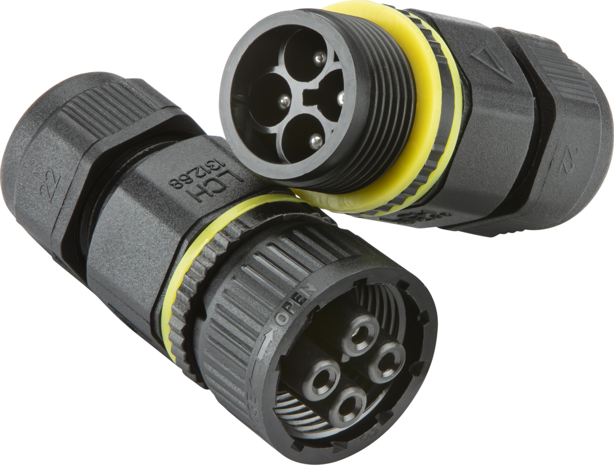 IP68 16A Plug and Socket Cable Connector (4-pin)