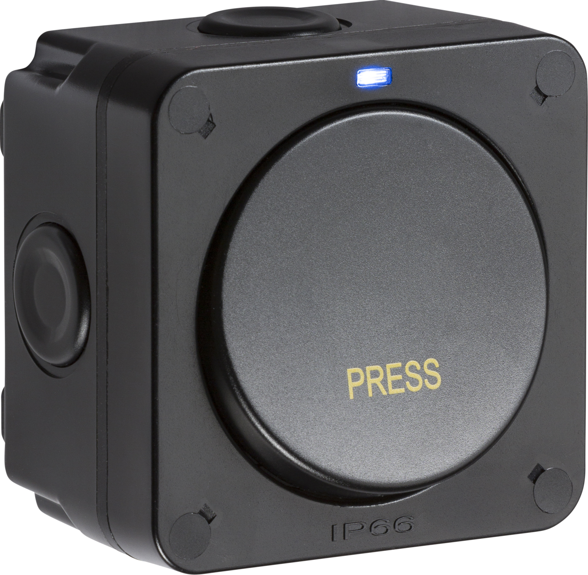 IP66 20AX 1G 1-way retractive switch - Black