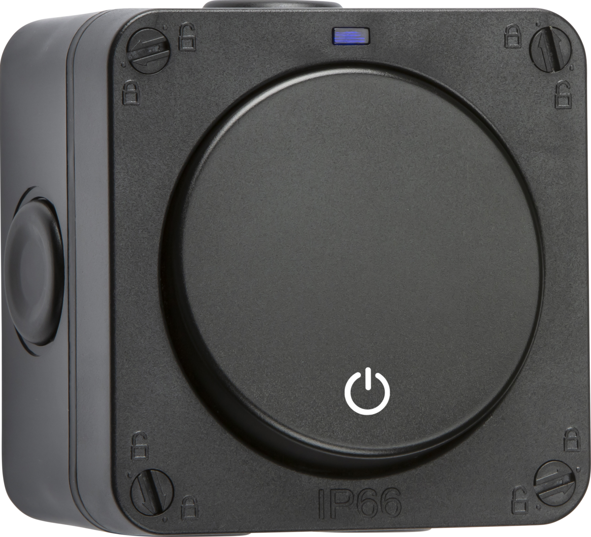 IP66 16A 1G Time Delay Switch - Black