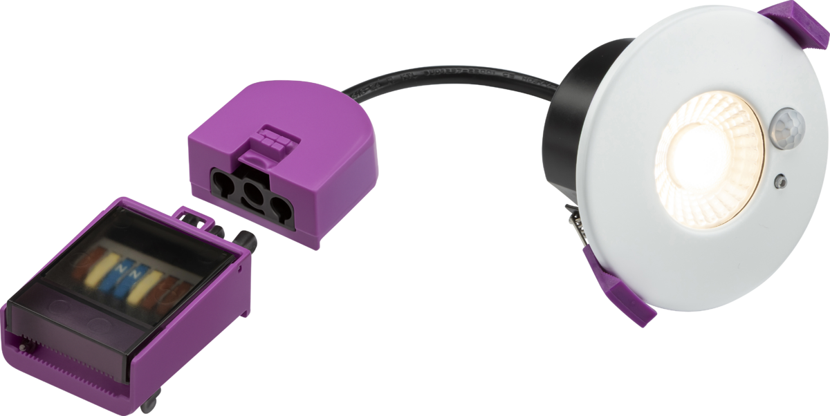 SpektroLED Evo IP65 7W 4 x CCT Fire-rated Downlight with PIR Sensor - Fixed