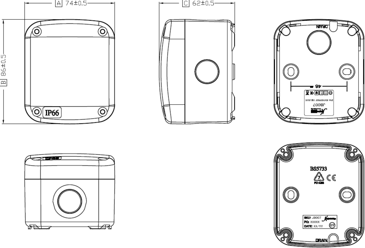 IP66 Outdoor Enclosure, small - Black