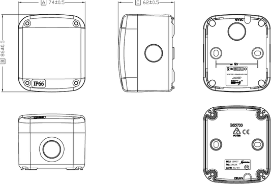 IP66 Outdoor Enclosure, small - Black