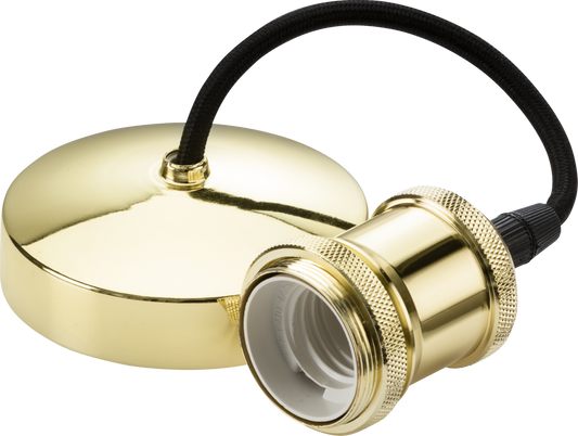 6" E27 Vintage Pendant Set - Polished Brass