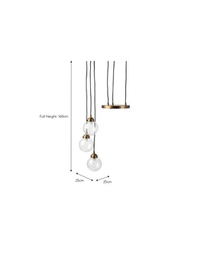Everleigh Cluster Ceiling Light - Steel, Antique Brass