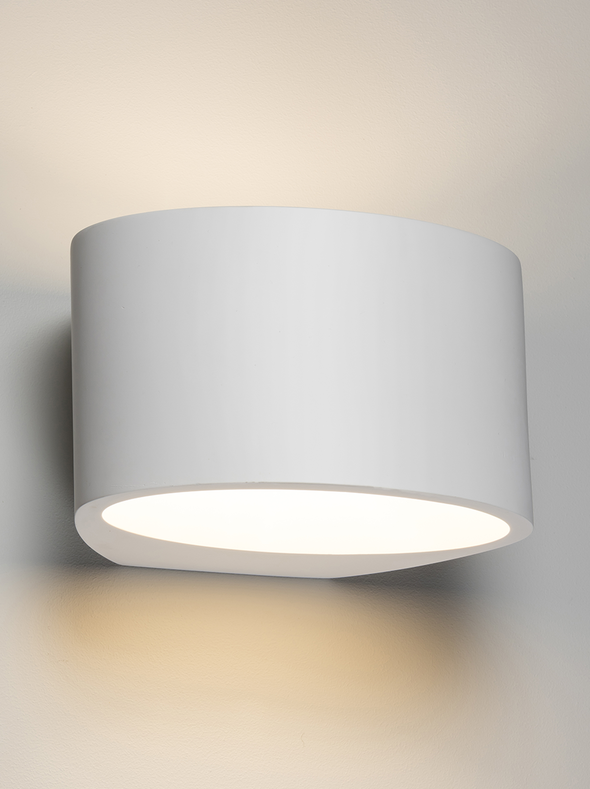 230V G9 40W Curved Up and Down Plaster Wall Light 200mm