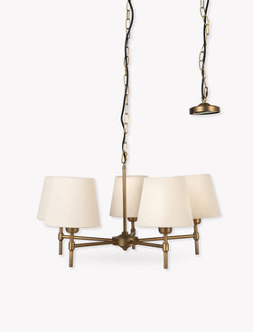 Peartree 5 Light Ceiling Chandelier - Steel, Antique Bronze