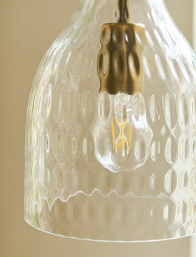 Dovecote Dimple Glass Pendant Light - Steel, Antique Bronze