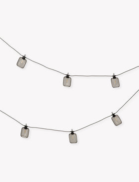 Festoon Lights Cylinder Solar 10 Bulbs - Black
