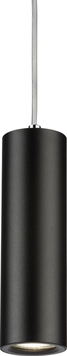 Dasan Single Long Fixed Round Pendant Black