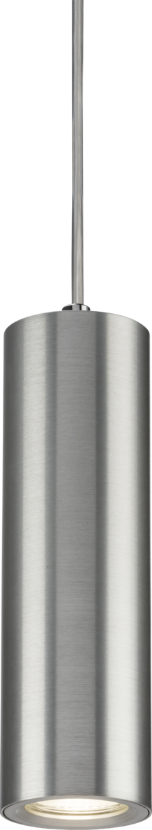 Dasan Single Long Fixed Round Pendant Brushed Chrome