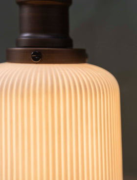 Beaulieu Wall Light Fluted Cylinder - Antique Bronze - Chalk
